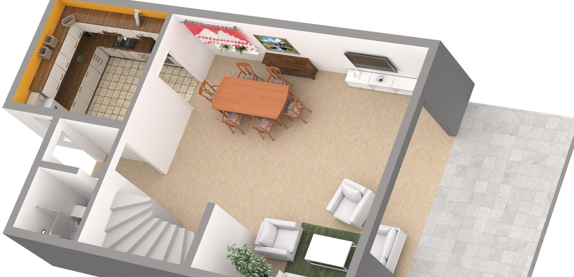 Dieser Grundriss ist typisch für die 80er-Jahre, als die Küche noch Muttis einsamer Arbeitsplatz war.